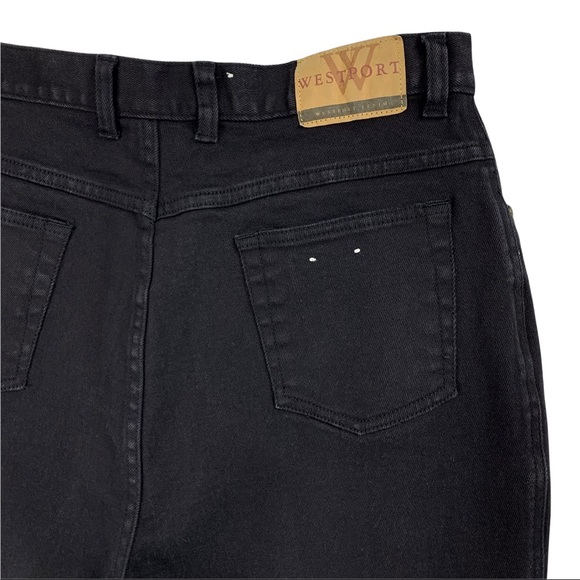 Retro Black High Rise Mom Jeans Stretch Tapered Leg by West Port Denim - Picture 11 of 16